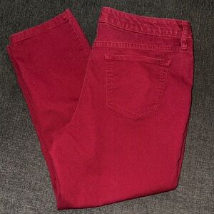 Lands’ End Burgundy/Red Denim Jeans/Pants size Fit 2 16P